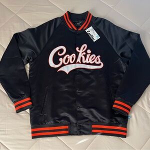 Cookies Men’s Satin Varsity Jacket Black/Orange Size XL BNWT MSRP $130